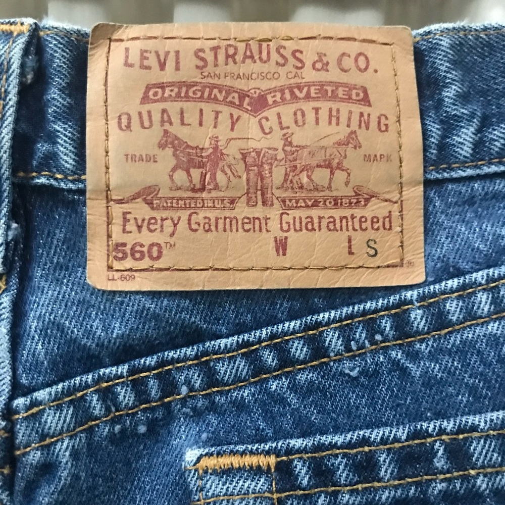 Levis 560 Denim Mom Jeans High Rise Red Tab Size 16 S Vintage Y2K - Inseam 30.5" - Picture 5 of 8